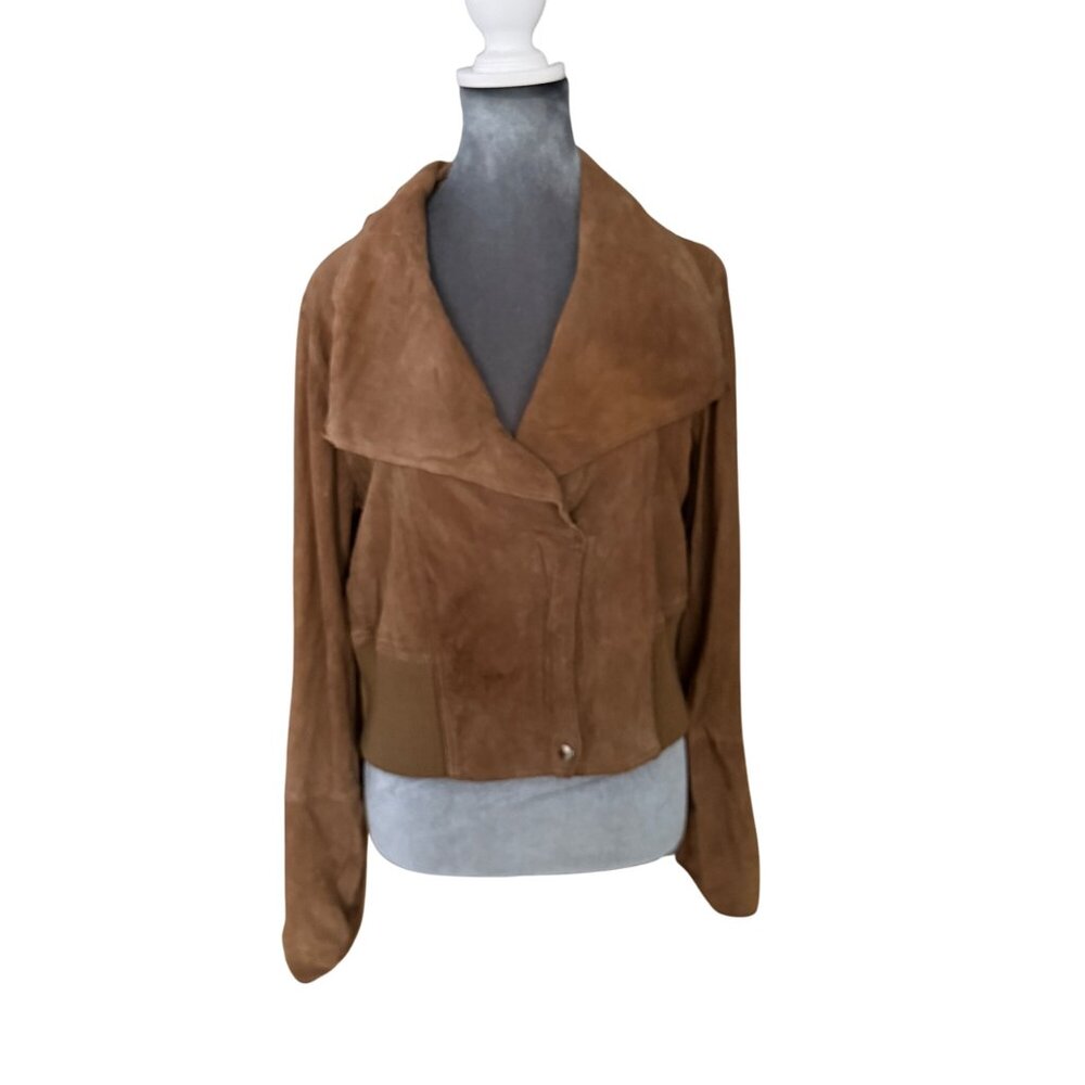 Kenneth Cole Womens Brown Suede Jacket L